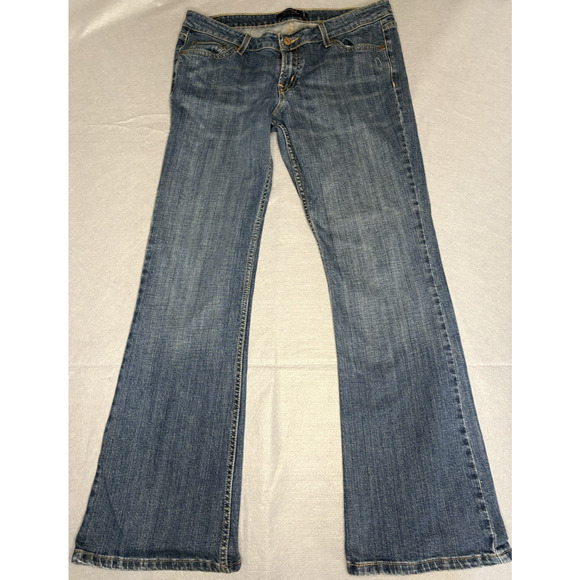 Levi’s Vintage 518 Superlow Jeans Womens Juniors Sz 13 Medium Dark Wash Stretch - Picture 1 of 10